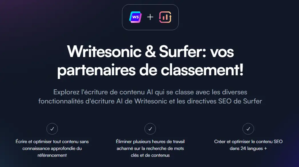 Writesonic - Surfer SEO intégration